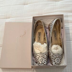 Jimmy Choo silver flats